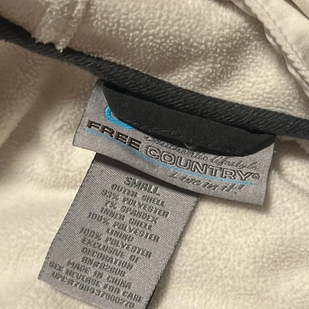 Ladies Free Country Full‎ Zip Cream and Black Fleece Lined Jacket Small